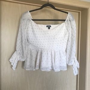 Express white metallic dreamy top